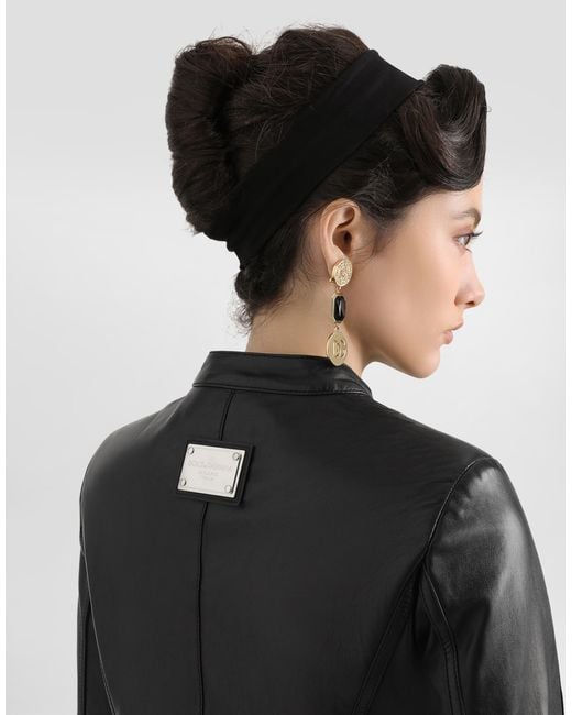 Dolce & Gabbana Black Leather Biker Jacket