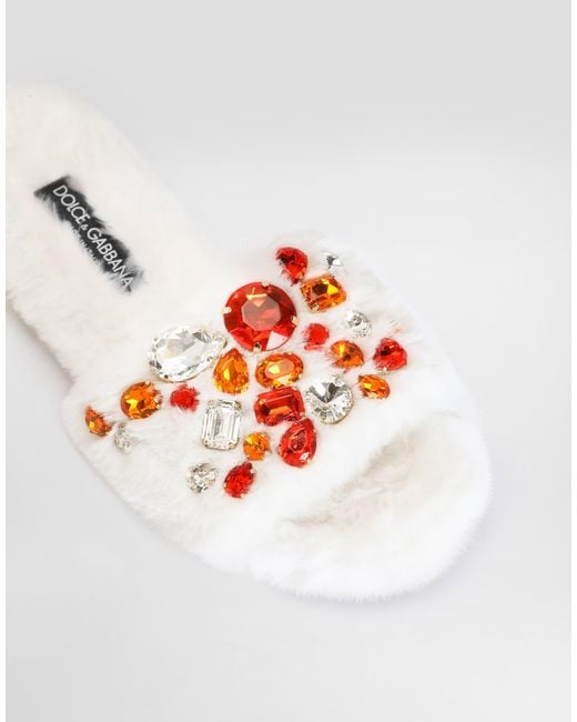 Dolce & Gabbana White Ciabatta Flat