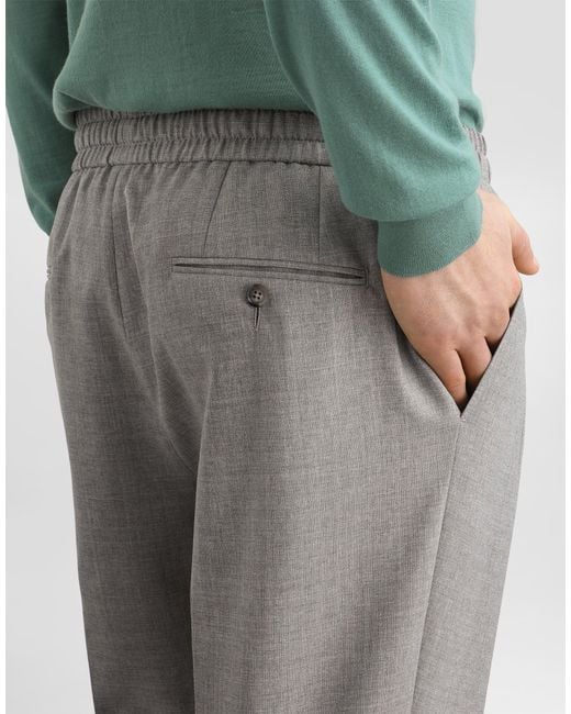 Dolce & Gabbana Gray Wool Jogging Trousers� for men