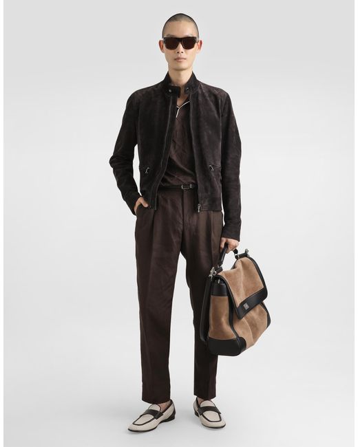 Dolce & Gabbana Black Suede Jacket for men