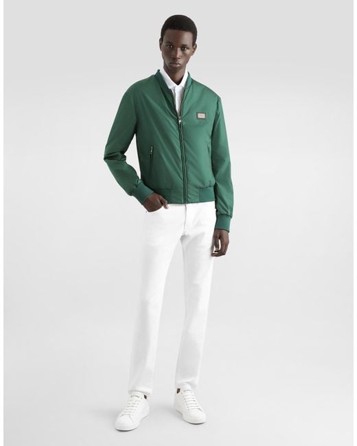 Dolce & Gabbana Green Nylon Jacket With Branded Tag for men