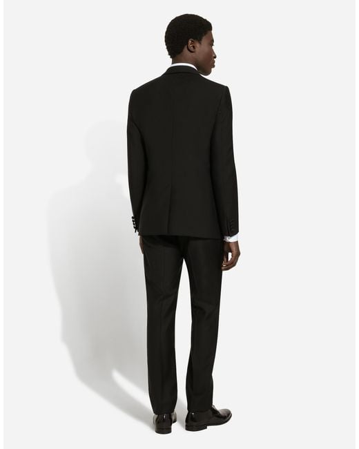 メンズ Dolce & Gabbana シングルブレストブレザー マルティーニフィット エンブロイダリーラペル Black