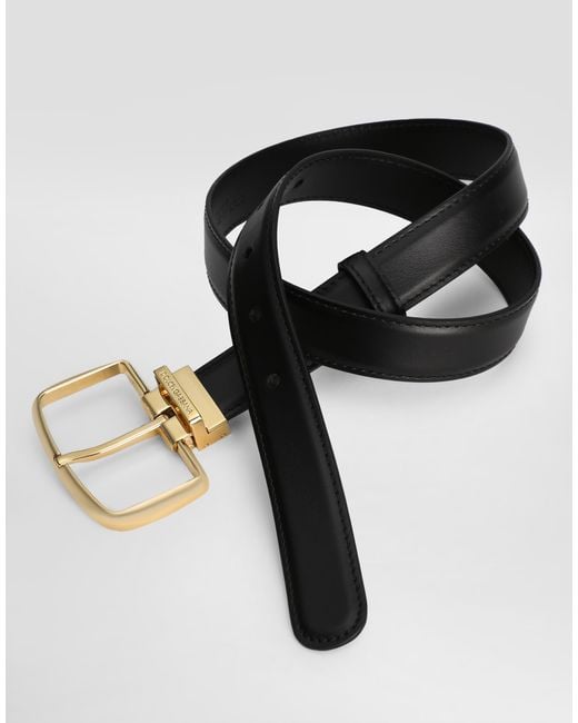 Dolce & Gabbana Smooth Calfskin Belt White