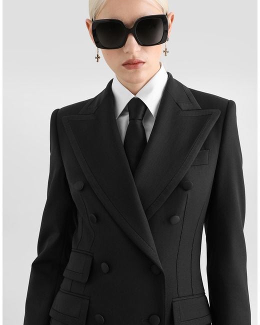 Giacca Turlington Doppiopetto di Dolce & Gabbana in Black