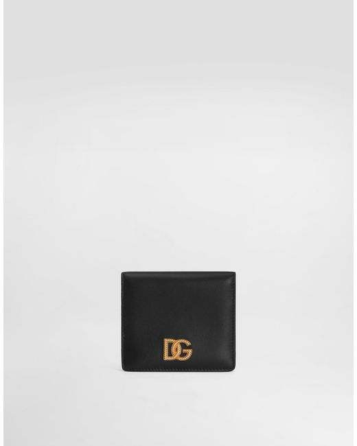 Dolce & Gabbana White Geldbörse Aus Kalbsleder Mit Dg-Logo