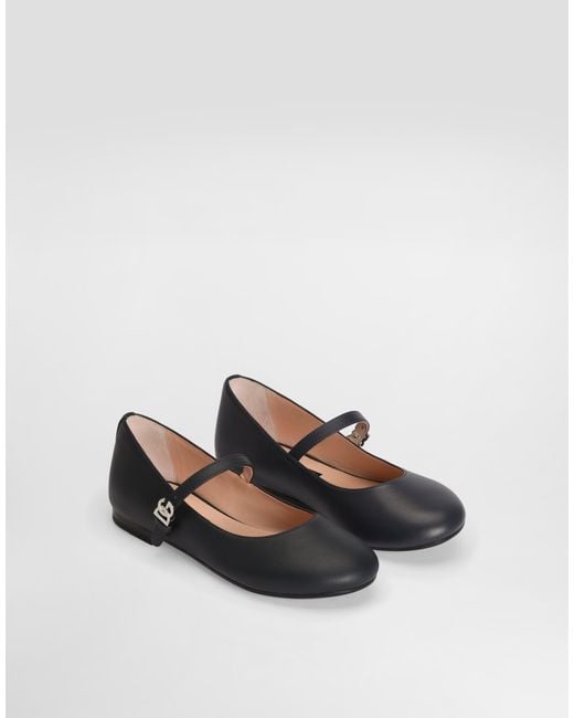 Dolce & Gabbana White Nappa Leather Ballet Flats