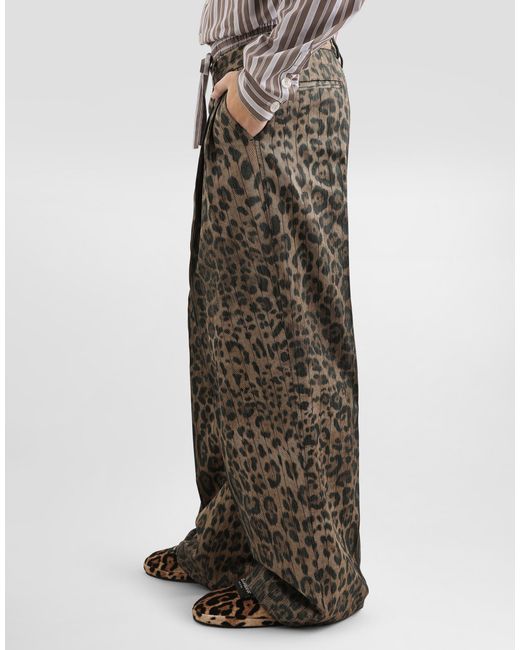 Dolce & Gabbana Leopard- Jacquard Trousers in Multicolor für Herren