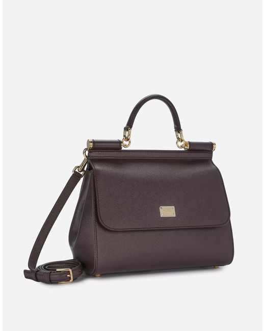 Dolce & Gabbana Dauphine Leather Sicily Medium Satchel at FORZIERI