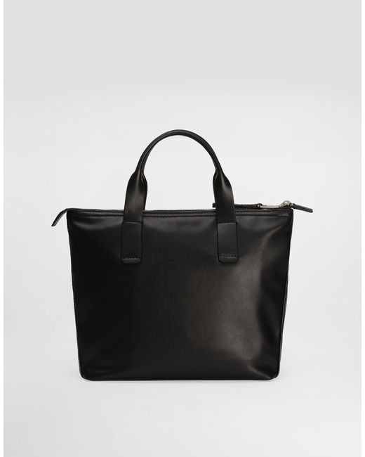 Dolce & Gabbana Black Small Calfskin Shopper for men