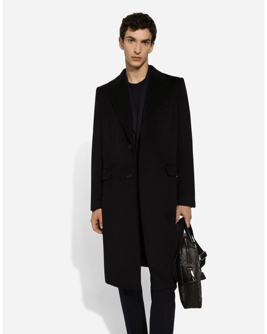 メンズ Dolce & Gabbana Single-Breasted Cashmere Coat Black