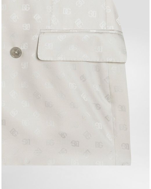 Giacca Doppiopetto Sicilia Light di Dolce & Gabbana in White da Uomo