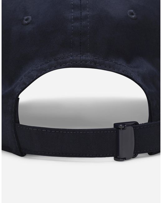 メンズ Dolce & Gabbana ベースボールキャップ コットン ロゴプレート Blue