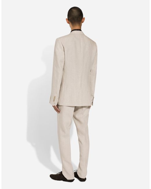 Dolce & Gabbana Natural Double-Breasted Portofino-Fit Jacket for men