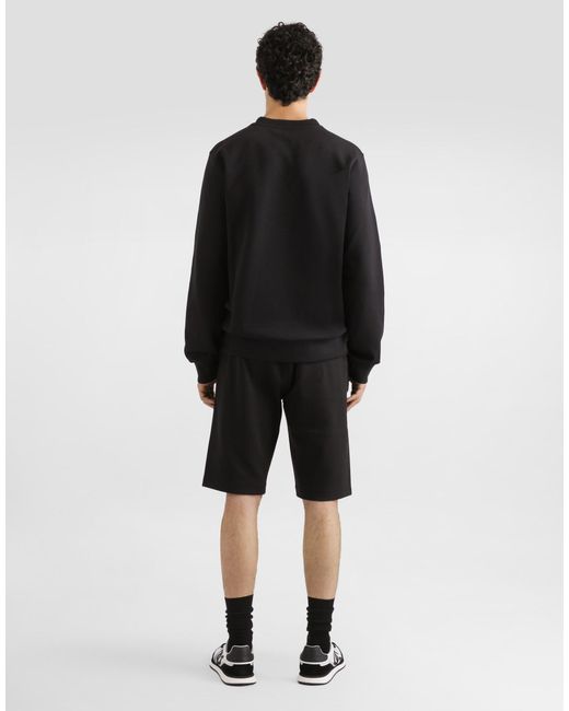 Dolce & Gabbana Jogging-Bermudas Jersey Mit Stickerei in Black für Herren