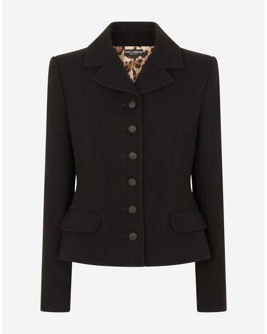 Dolce & Gabbana Single-Breasted Virgin Wool Jacket Black