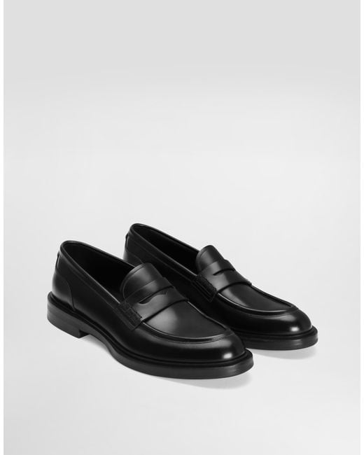 Dolce & Gabbana White Brushed Calfskin Loafers for men