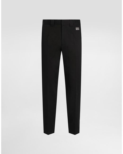 メンズ Dolce & Gabbana テーラード コットン パンツ Black