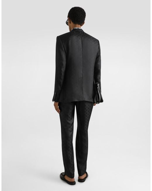 Dolce & Gabbana Black Sicilia Light Single-Breasted Silk Twill Jacket for men