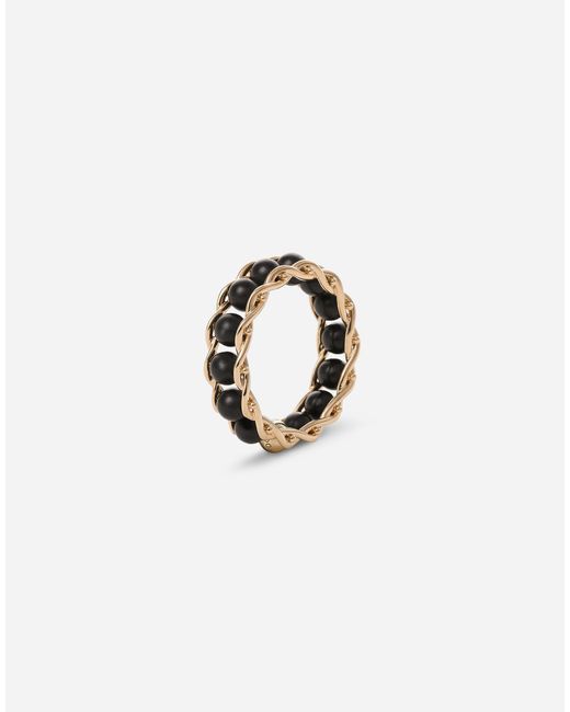 Dolce & Gabbana Metallic Sicily Ring 18-Carat And Jade for men