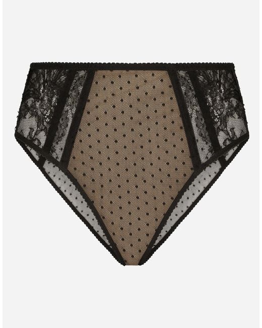 Dolce & Gabbana Highwaisted Plumetis Lace Panties in Black Lyst