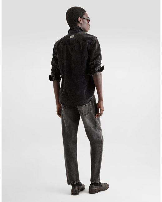 Dolce & Gabbana Gray Denim Trousers for men