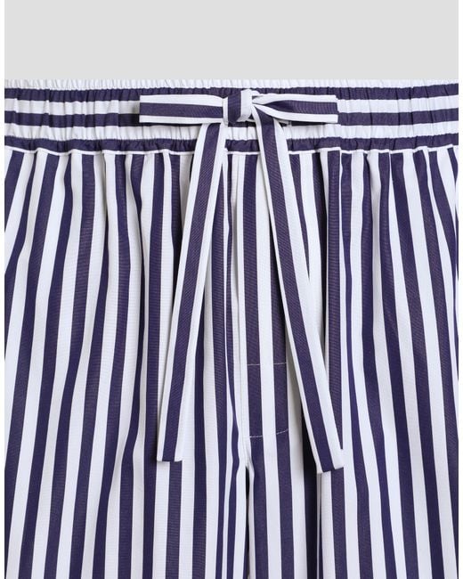 Dolce & Gabbana Blue Striped Poplin Vanity Bermuda Shorts for men