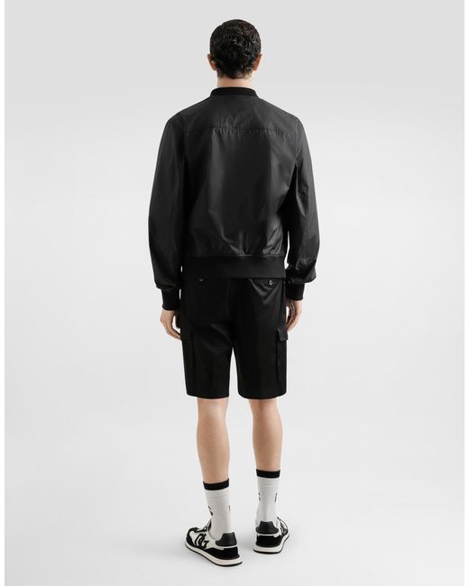 Bómber De Tejido Técnico Con Placa Dolce & Gabbana de hombre de color Black