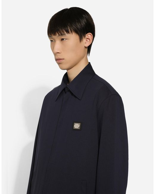 Dolce & Gabbana Blue Technical Fabric Shirt With Tag for men