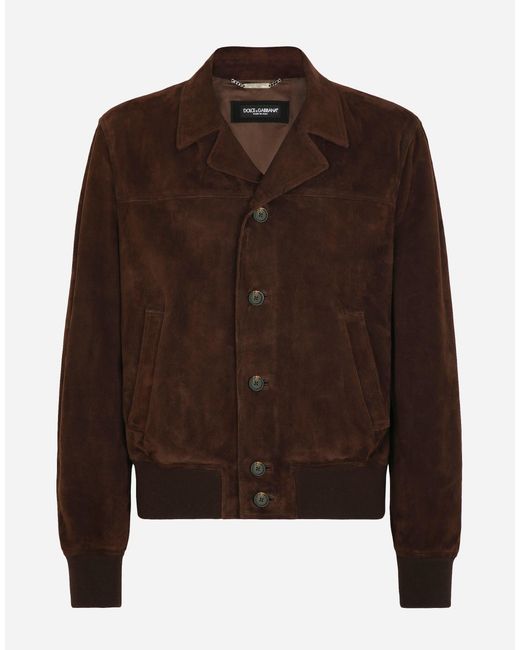 Dolce & Gabbana Brown Dolce & Gabbana Suede Jacket for men