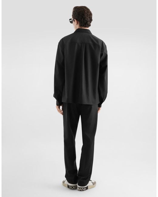 Dolce & Gabbana Black Tailored Pinstripe Jogging Trousers for men