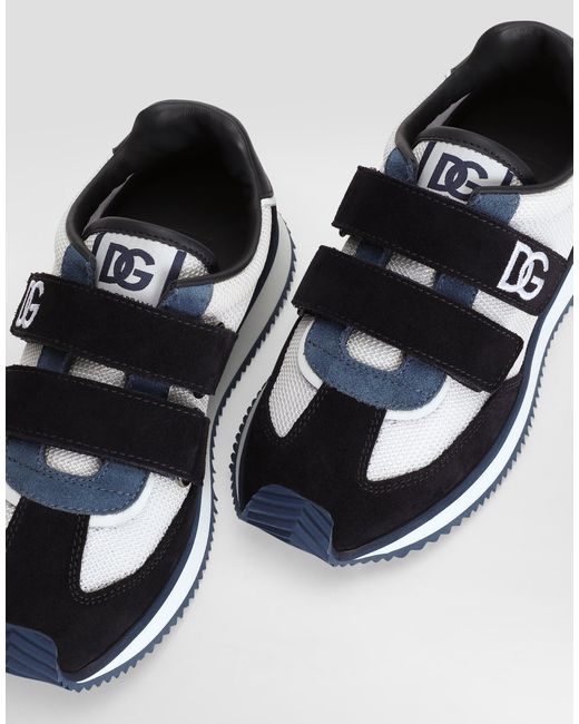 Mesh And Suede Sneakers Dolce & Gabbana de hombre de color White