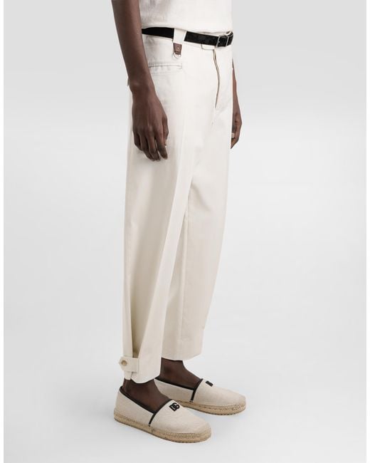 Dolce & Gabbana Hose Aus Gabardine in White für Herren