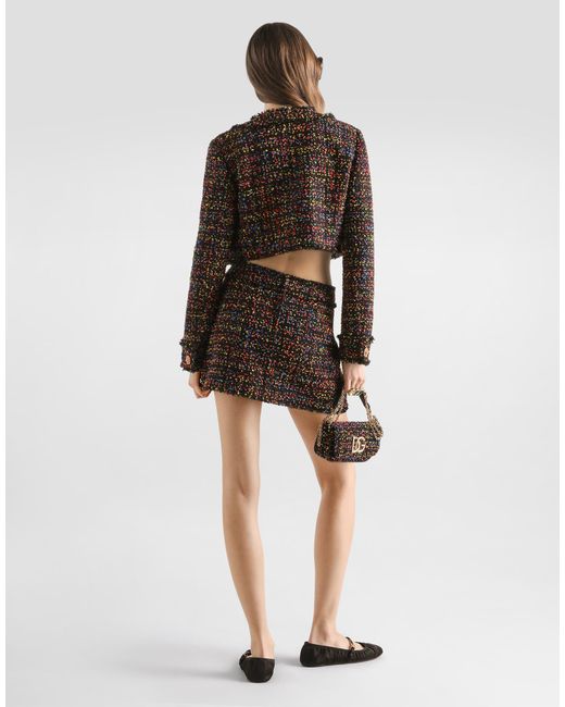 Dolce & Gabbana Black Short Tweed Jacket