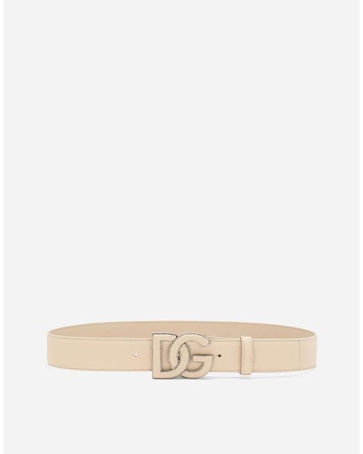 Dolce & Gabbana Gã¼Rtel Aus Kalbsleder Hirschprã¤Gung in Natural für Herren