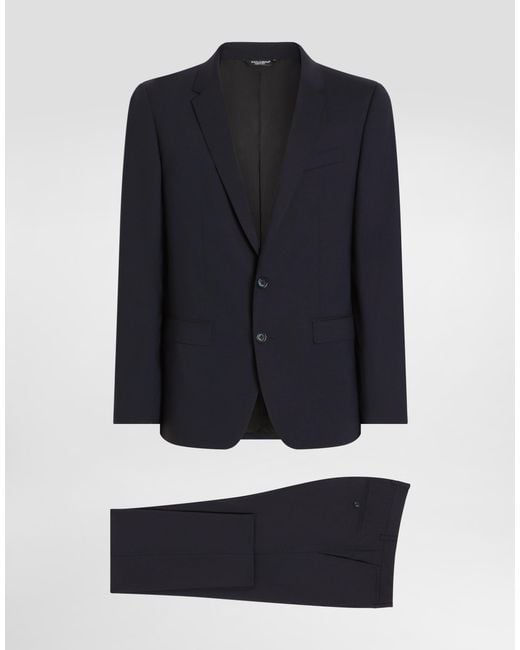 Dolce & Gabbana Black Stretch Wool Martini-Fit Suit for men
