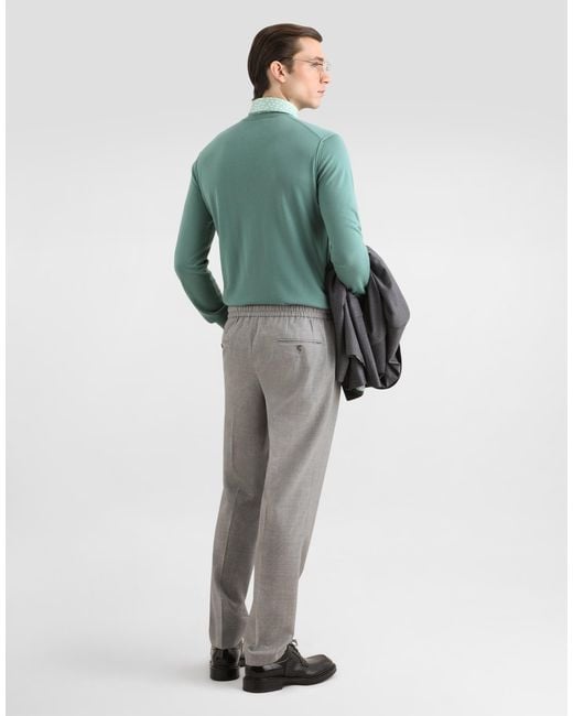 Dolce & Gabbana Gray Wool Jogging Trousers� for men