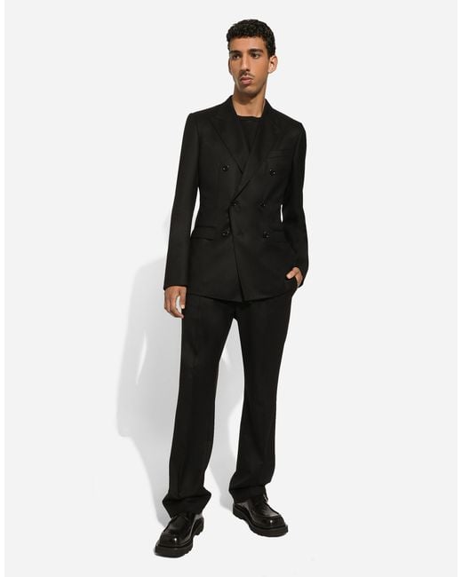 Dolce & Gabbana Zweireihige Jacke Fit Taormina Aus Wolle in Black für Herren