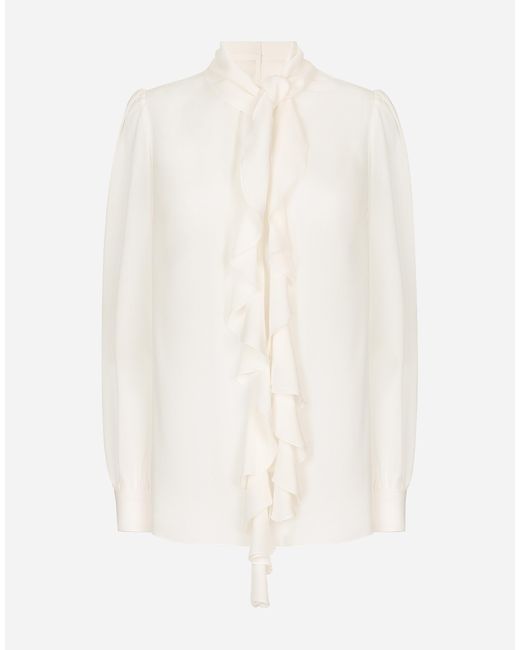 Dolce & Gabbana ブラウス ジョーゼット フリル White