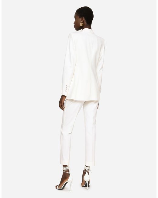 Dolce & Gabbana Two-Way Stretch Wool Jacket White