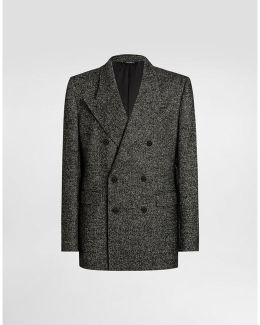 Dolce & Gabbana Gray Double-Breasted Jacket for men
