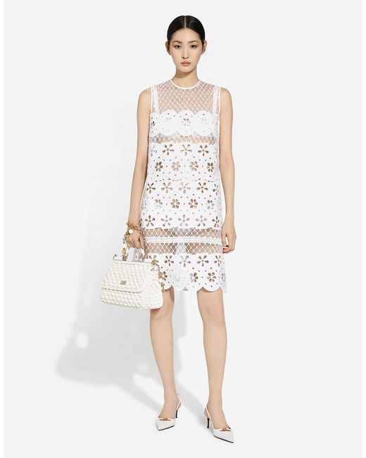Dolce & Gabbana カットアウト ディテール コットン ショートドレス White