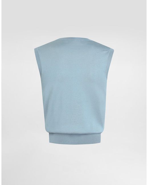 Dolce & Gabbana レディース ブルー Silk Tank Top