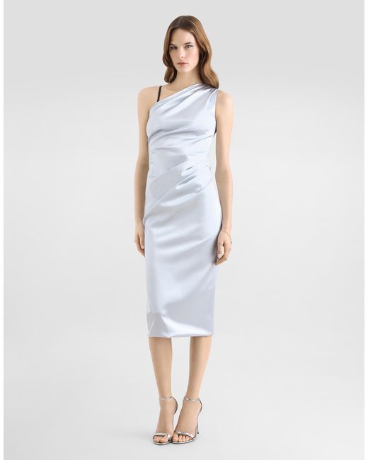 Dolce & Gabbana White One-Shoulder Dress
