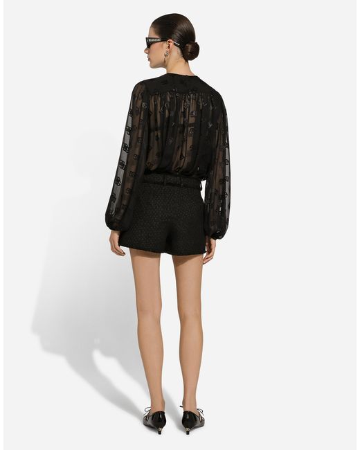 Dolce & Gabbana Black Raschel Tweed Shorts