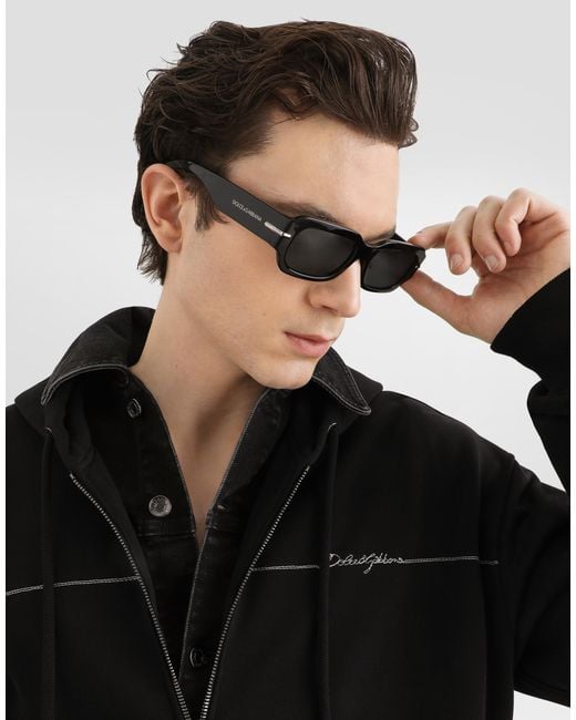 Dolce & Gabbana Black Cotton Hooded Sweatshirt for men