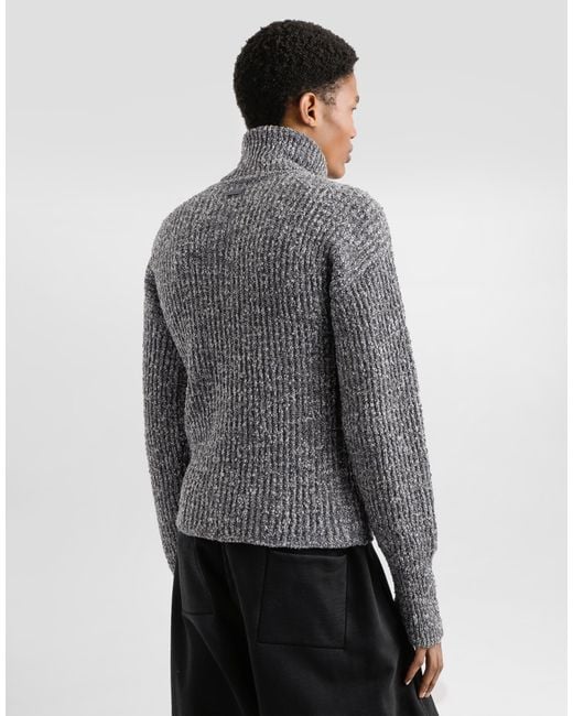 Dolce & Gabbana Gray Wool Turtleneck for men