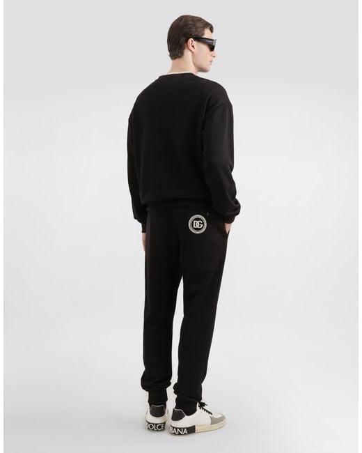 Dolce & Gabbana Jersey Trousers With Patch in Black für Herren