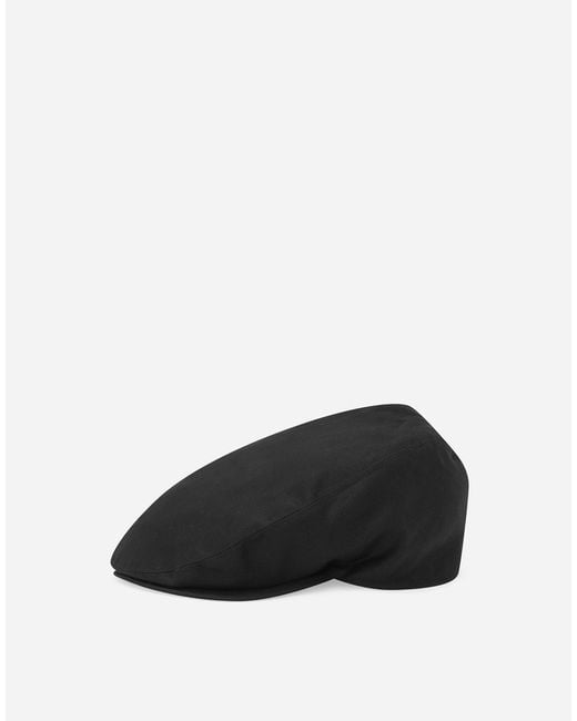 Dolce & Gabbana Black Cotton Flat Cap for men