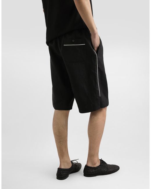 Dolce & Gabbana White Linen Fabric Shorts for men