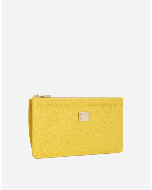 Dolce & Gabbana Yellow Large Card Holder With Tag